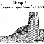 Осада крепости Нотебург в 1702 году. Разрез разлома в стене. Изобр.15