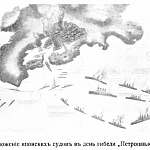 Расположение японских судов в день гибели "Петропавловска"